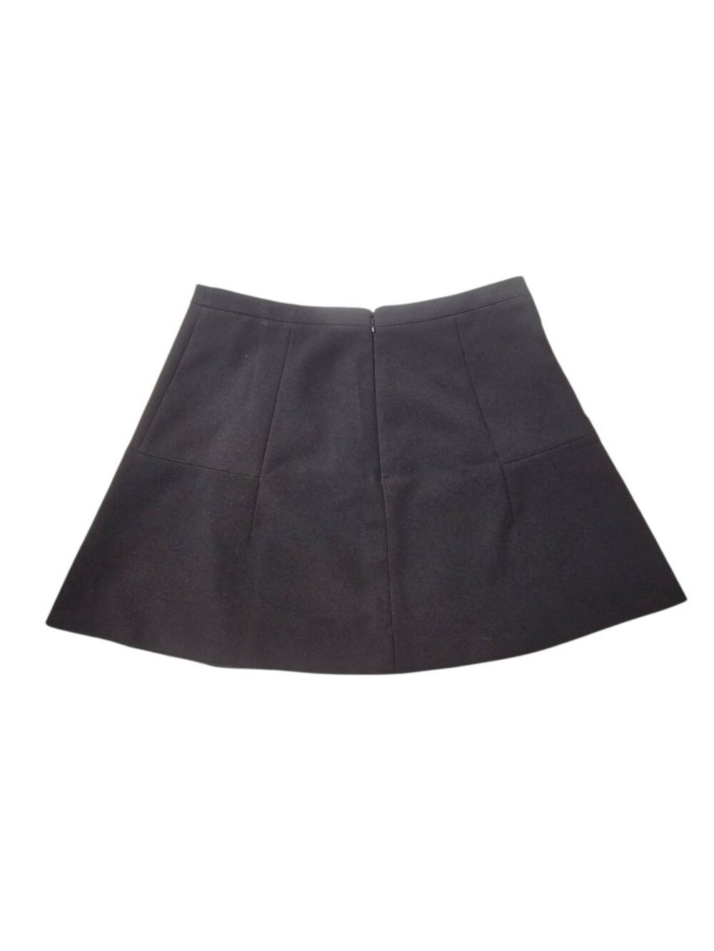 J.Crew Fluted Mini Skirt Black Size 12 A-Line Fit Flare Style B0314 Lined